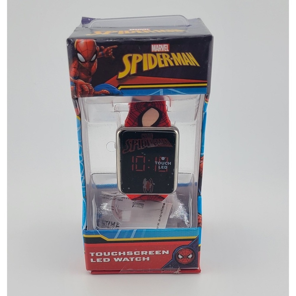 Marvel Spider-Man Kids Touchscreen LED Digital Watch Red Accutime